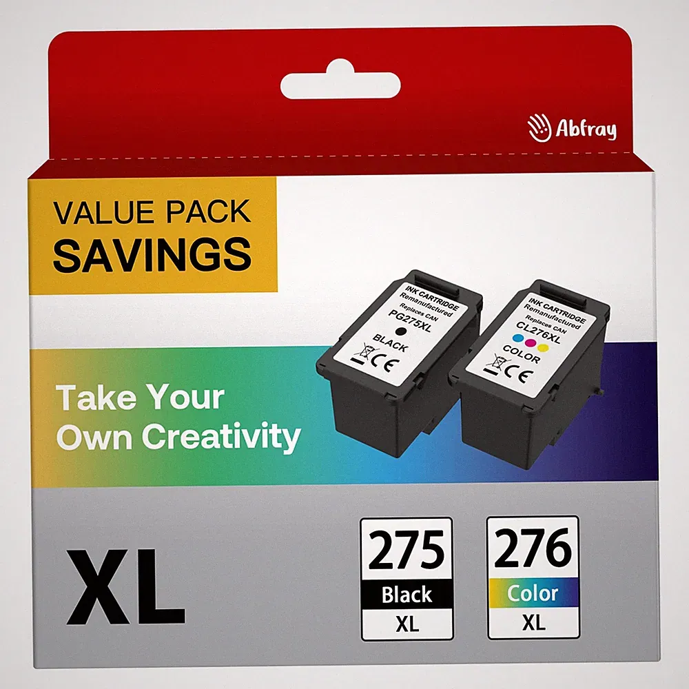 Abfray PG-275 XL/CL-276 XL Ink Cartridge Multi-Pack for PIXMA TS3520 TR4720